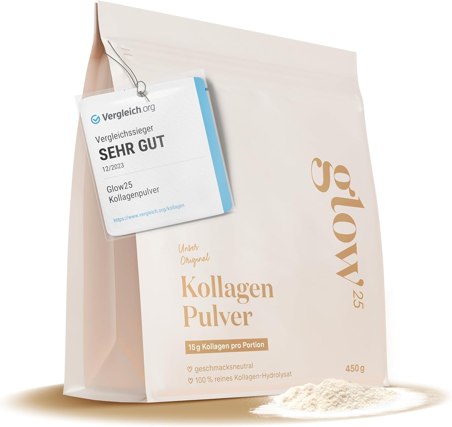 Glow25® Collagen Pulver [450g] - Unser Original - Kollagen Hydrolysat